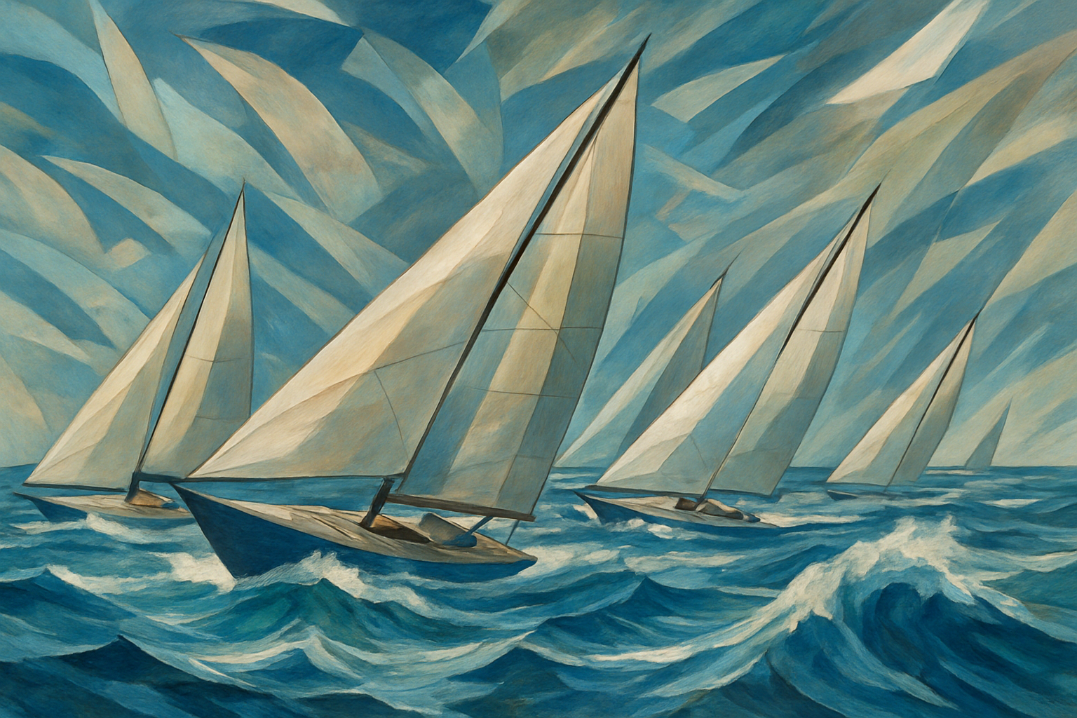 قایق‌های بادبانی مسابقات SailGP روی آب