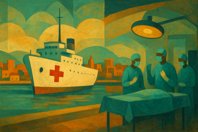 کشتی بیمارستان بزرگ در ساحل غرب آفریقا