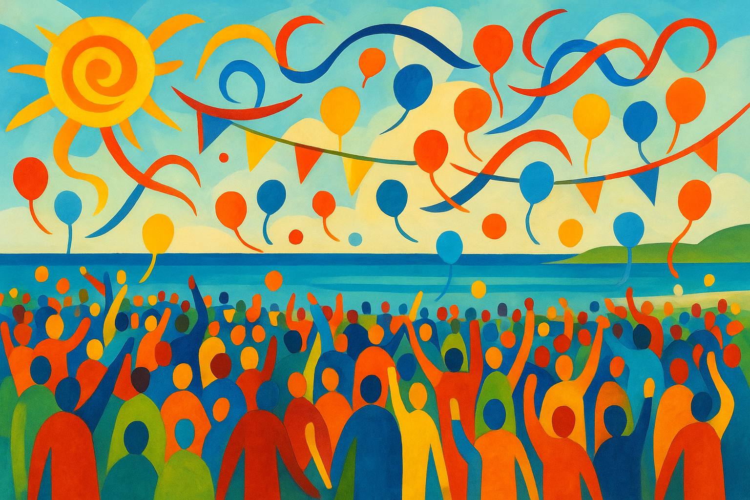 جمعیت حاضر در جشنواره توناراما کنار ساحل پورت لینکلن