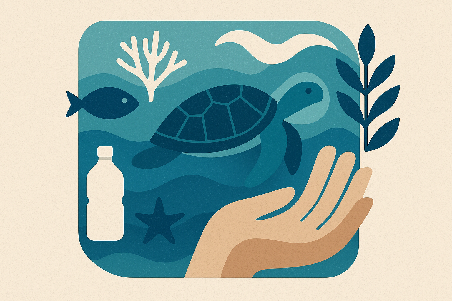 تصویری مفهومی از اقیانوس و محیط زیست دریایی