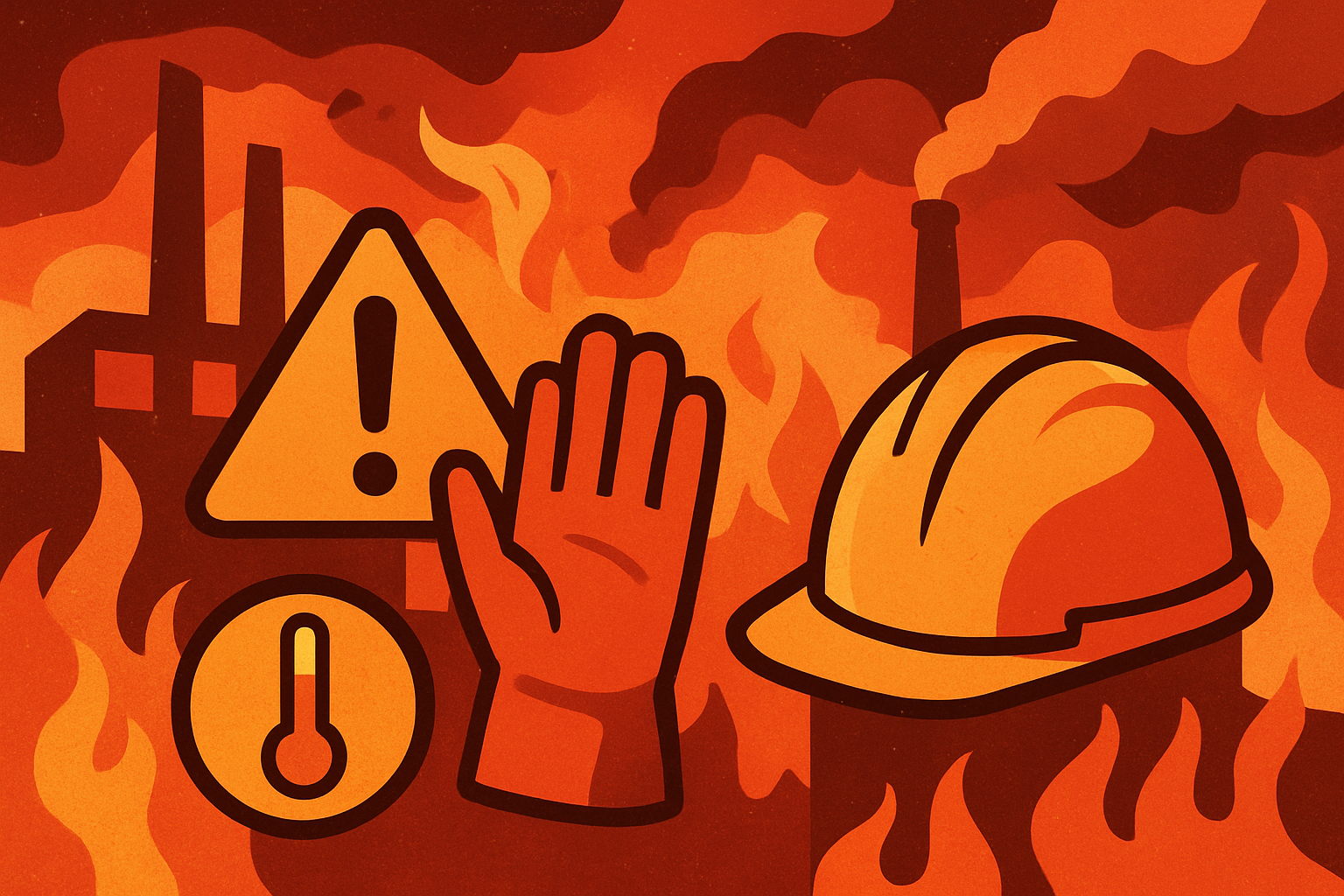 محیط کاری صنعتی زیر نور خورشید گرم