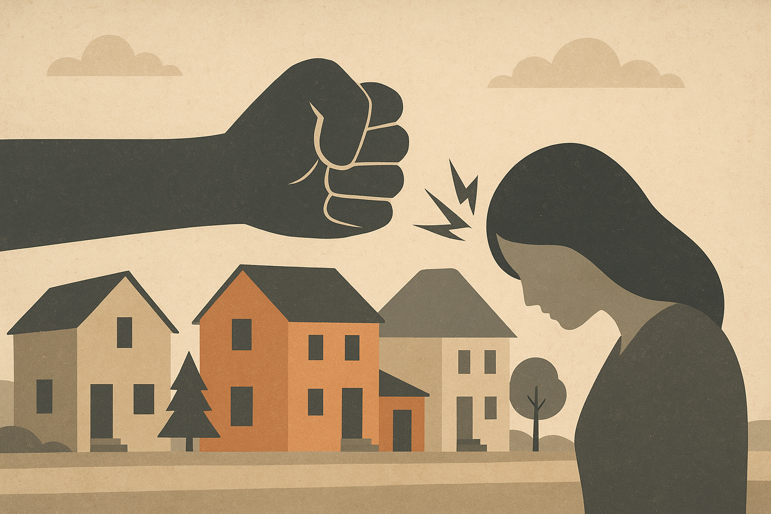 محل وقوع حادثه خشونت خانگی در منطقه مسکونی