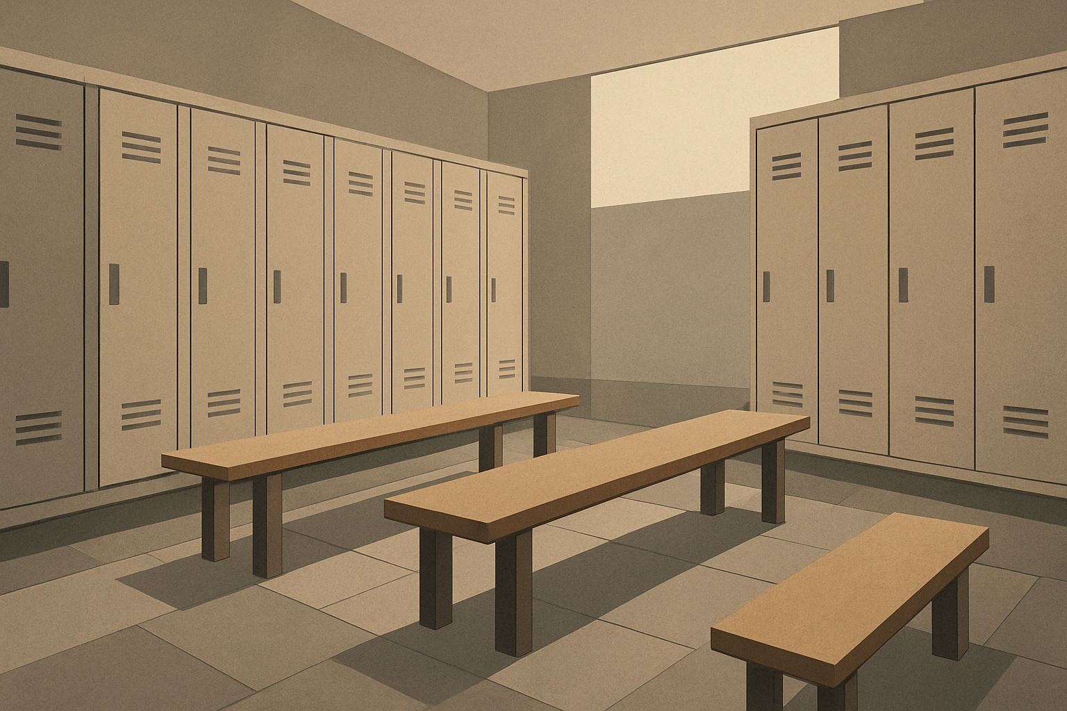 رختکن بازیکنان تنیس بدون حضور افراد قابل شناسایی