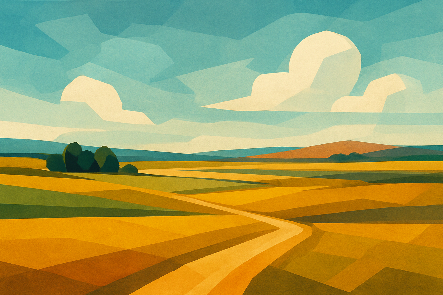 منطقه دورافتاده با زمین‌های باز و آسمان صاف