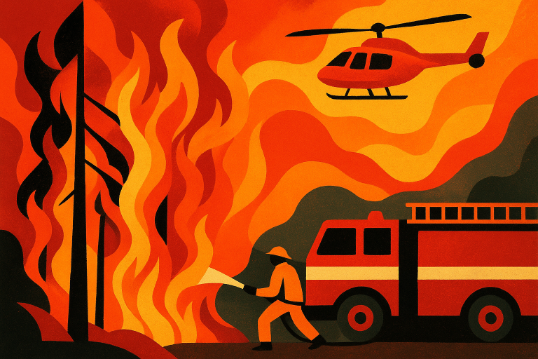 آتش‌سوزی وسیع در جنگل‌های شیلی