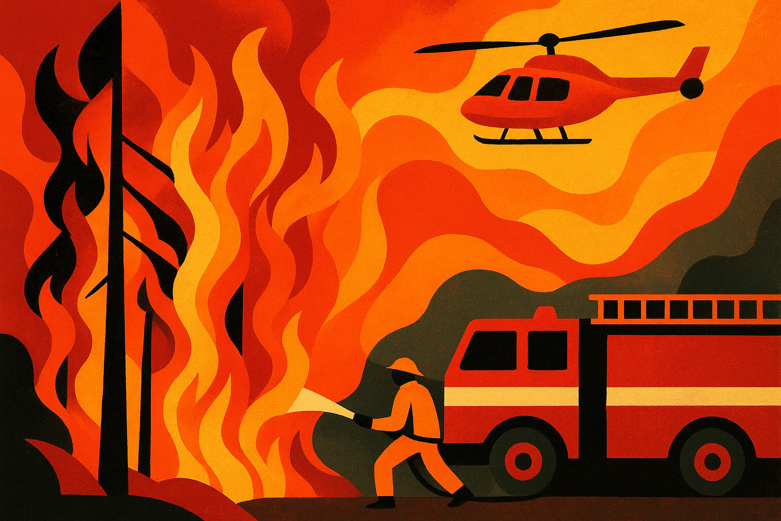 آتش‌سوزی وسیع در جنگل‌های شیلی