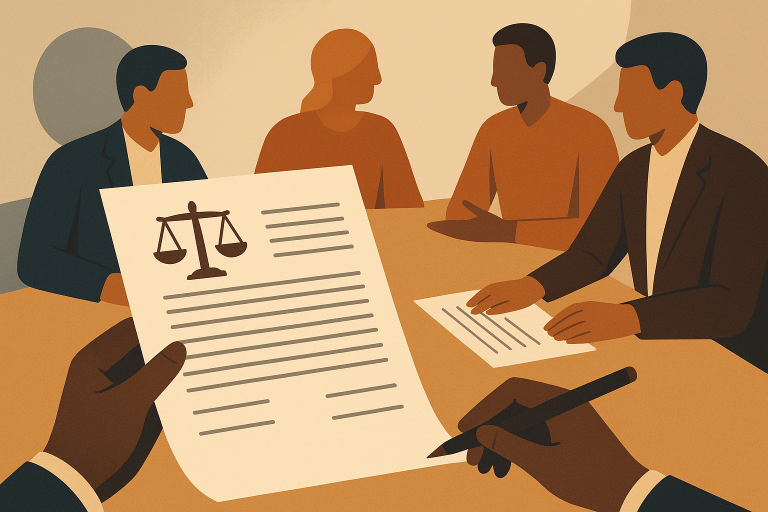 جلسه حقوقی با اسناد و مدارک