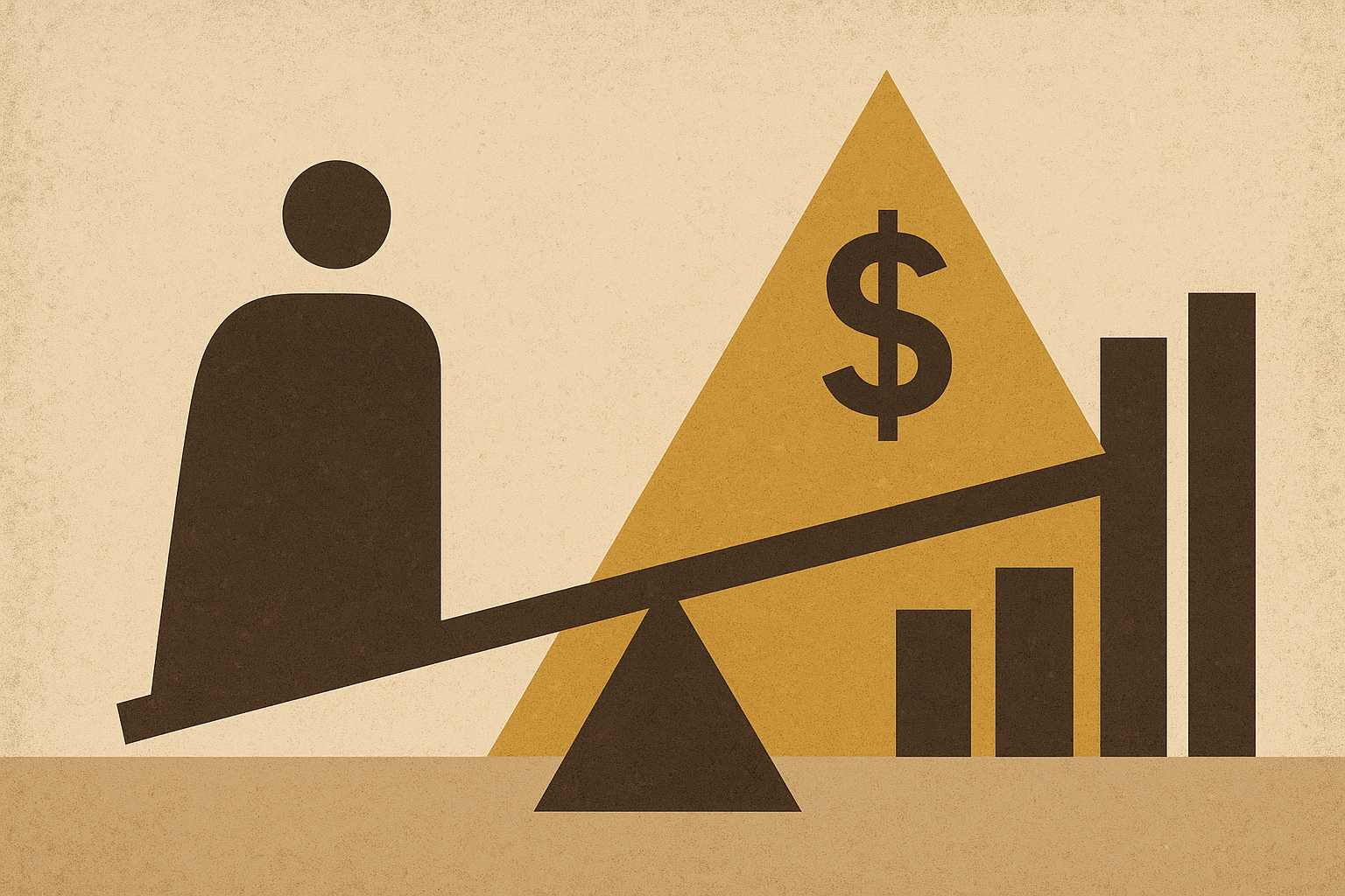 تصویری انتزاعی مرتبط با نابرابری اقتصادی و تمرکز ثروت
