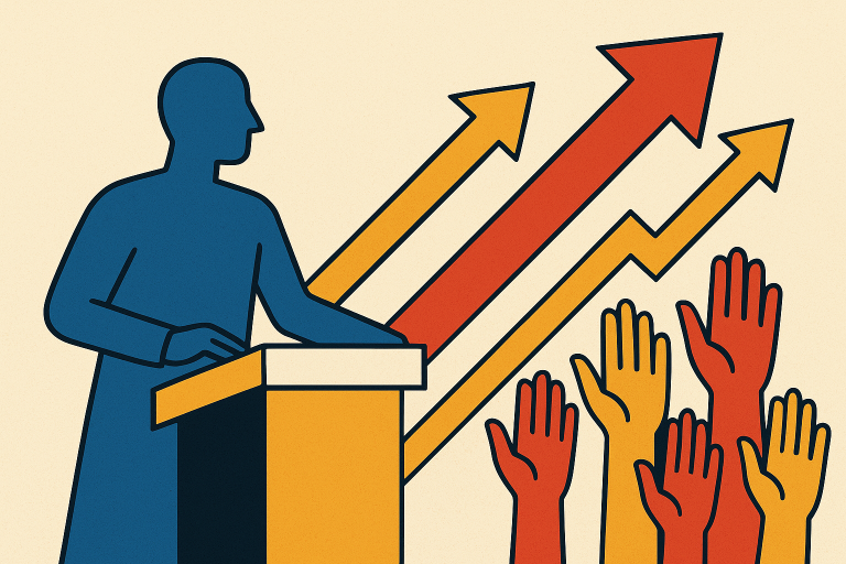 جلسه مطبوعاتی رهبر حزب سیاسی در فضای رسمی