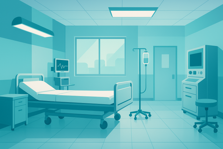 بیمارستان با فضای داخلی پزشکی