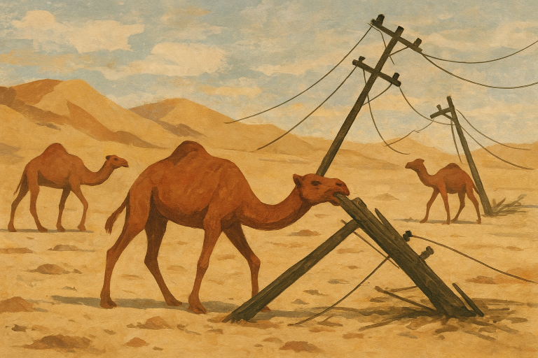 شترهای وحشی در مناطق بیابانی قلمرو شمالی