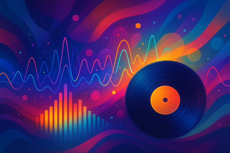 آهنگسازی موسیقی انتزاعی با نورهای رنگی
