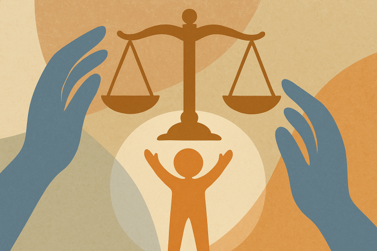 تصویر مفهومی عدالت و حقوق کودکان