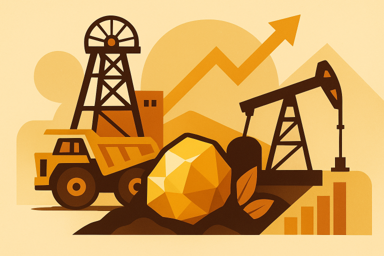 نمای کلی معادن طلای کالگورلی با تجهیزات صنعتی