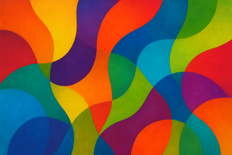 بسکتبالیست سابق با پس زمینه انتزاعی رنگارنگ