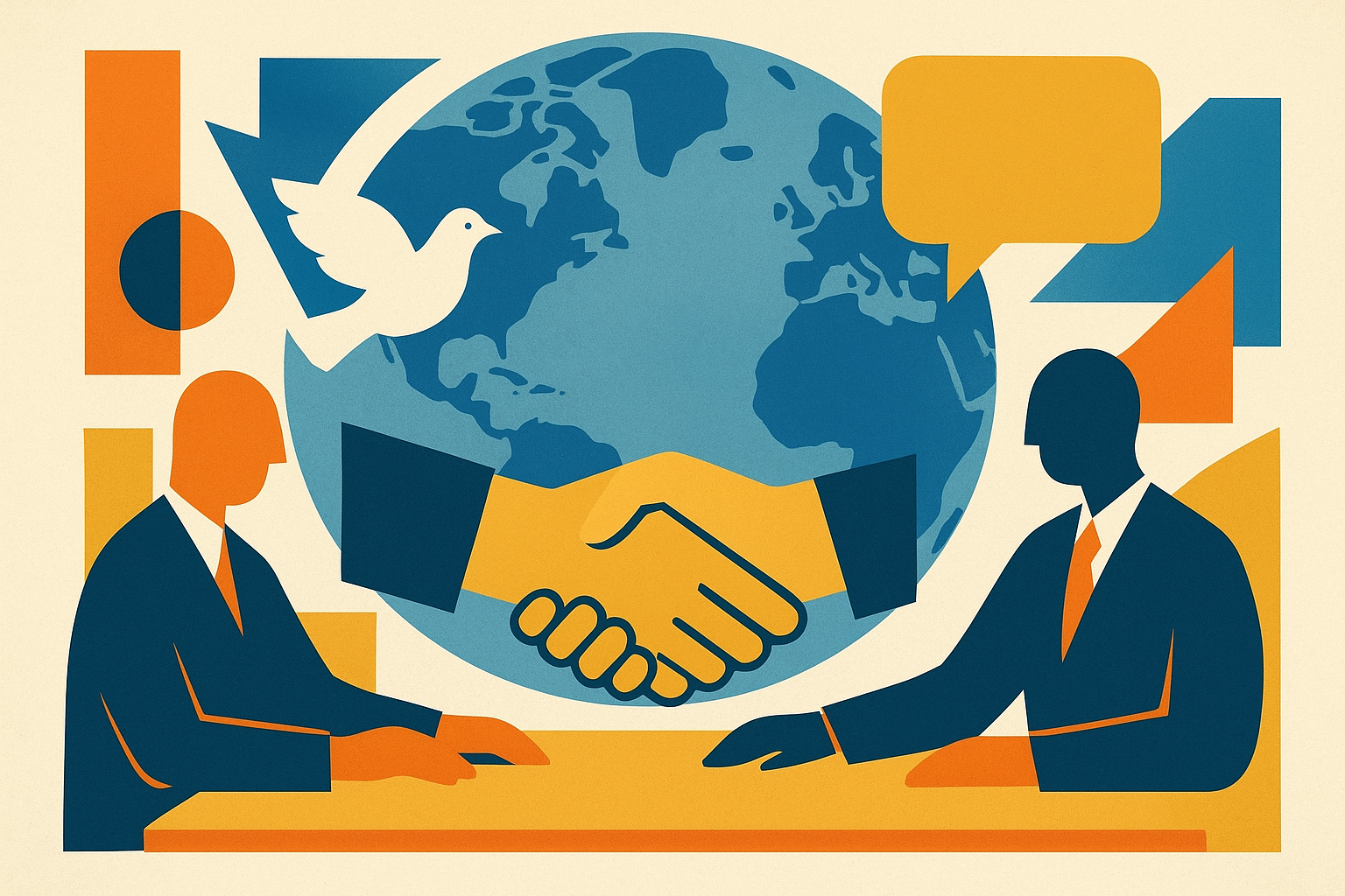 نشست خبری رهبران جهانی در یک سالن کنفرانس بزرگ