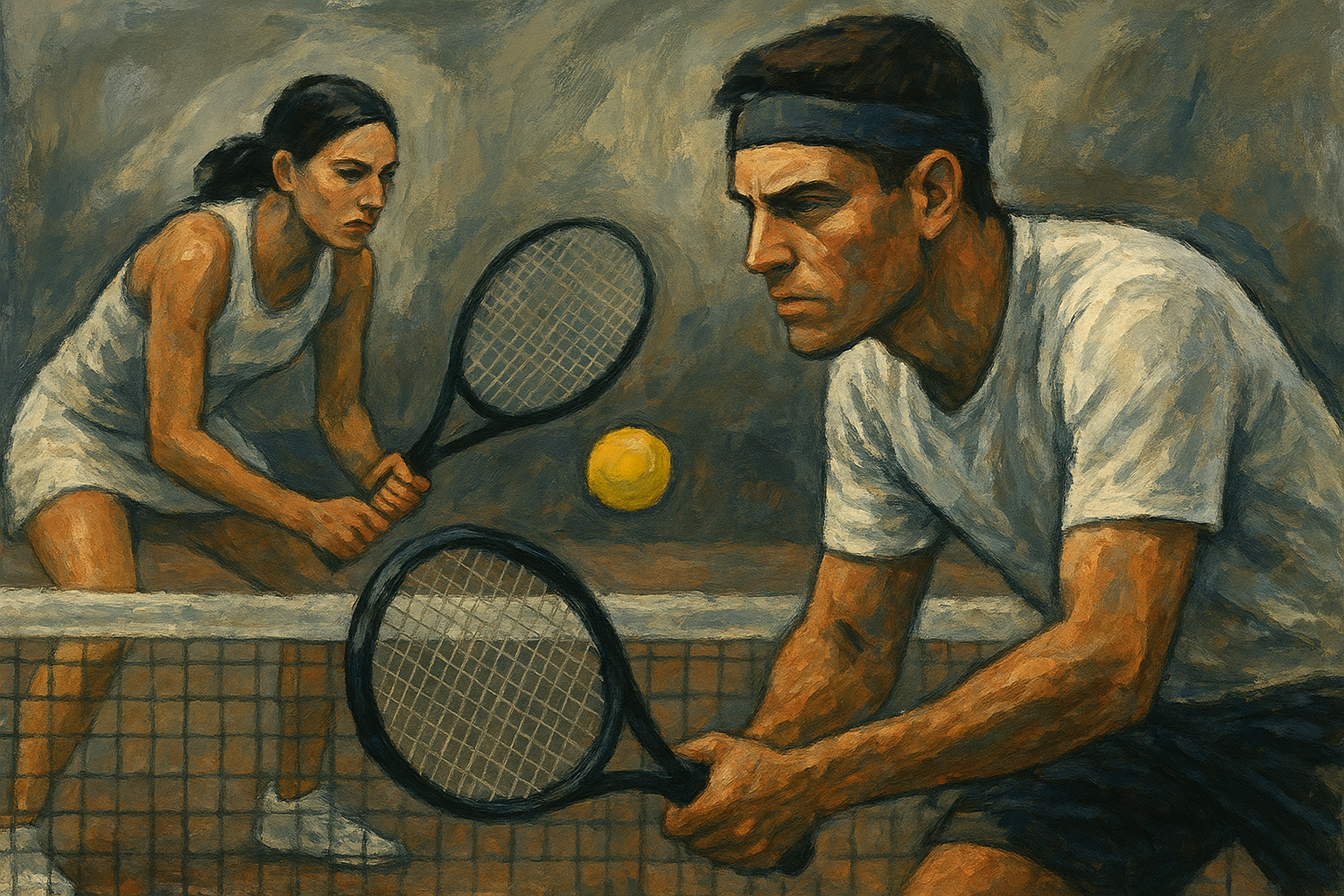 مسابقه تنیس زنان با تمرکز بازیکنان