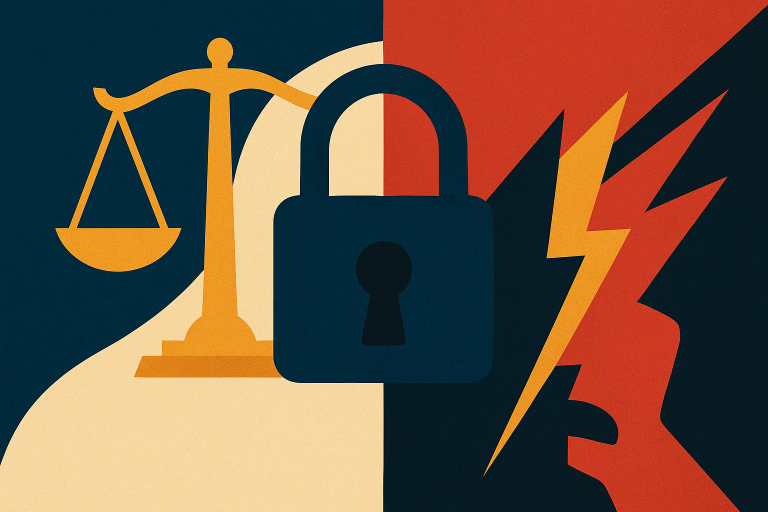 تصویر مفهومی نماد عدالت و امنیت