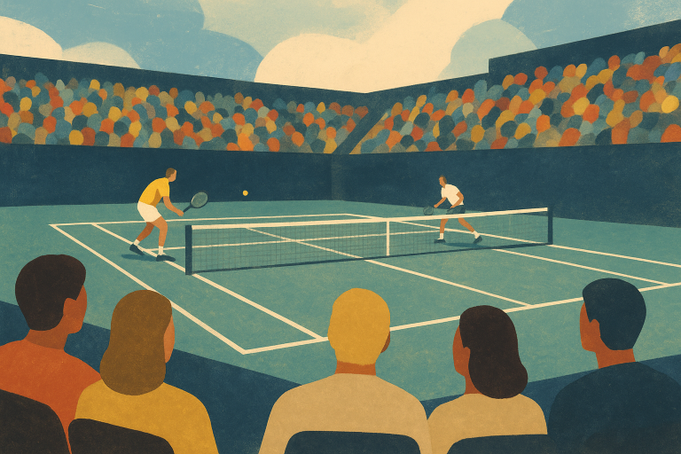 تنیس‌باز زن ژاپنی در حال بازی تنیس