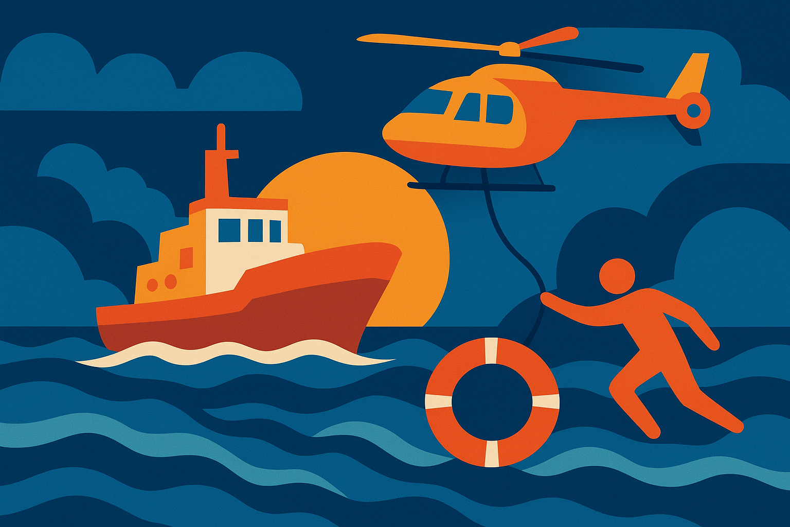 نجات فرد شناور در آب‌های ساحلی