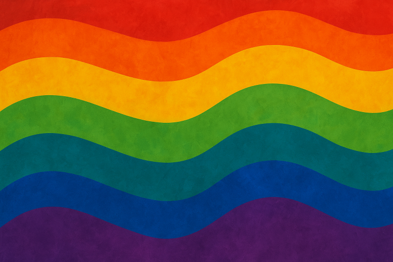 پرچم رنگین‌کمان نمادی از حقوق جامعه LGBTQIA+