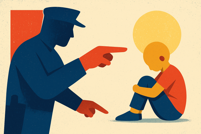 تصویر نمادین کودک با سایه‌های مبهم