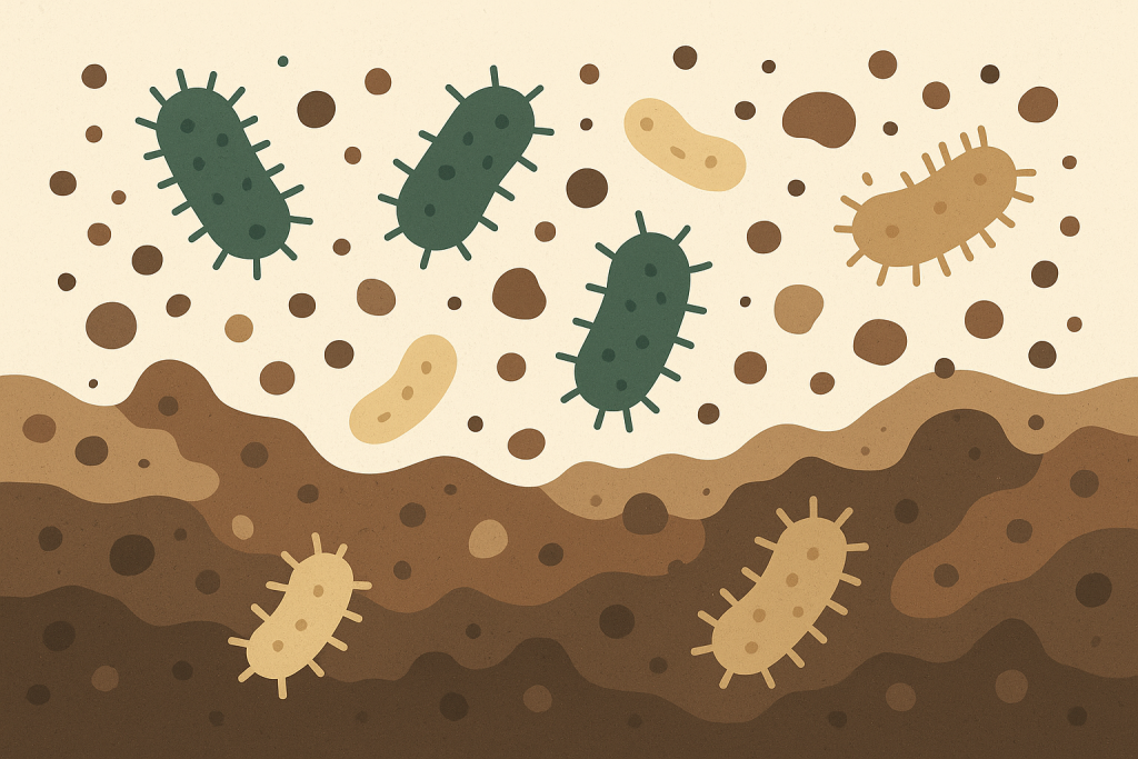 نمای مفهومی باکتری‌های خاک‌زاد مرتبط با بیماری