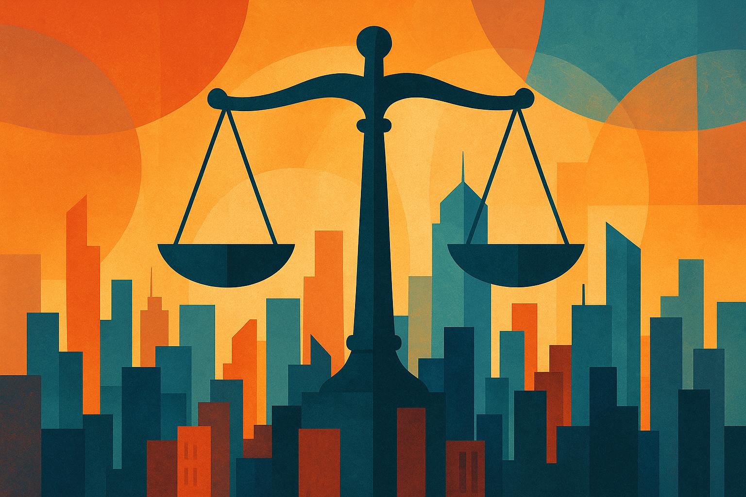 نمای شهری ملبورن با نمادهای قانونی