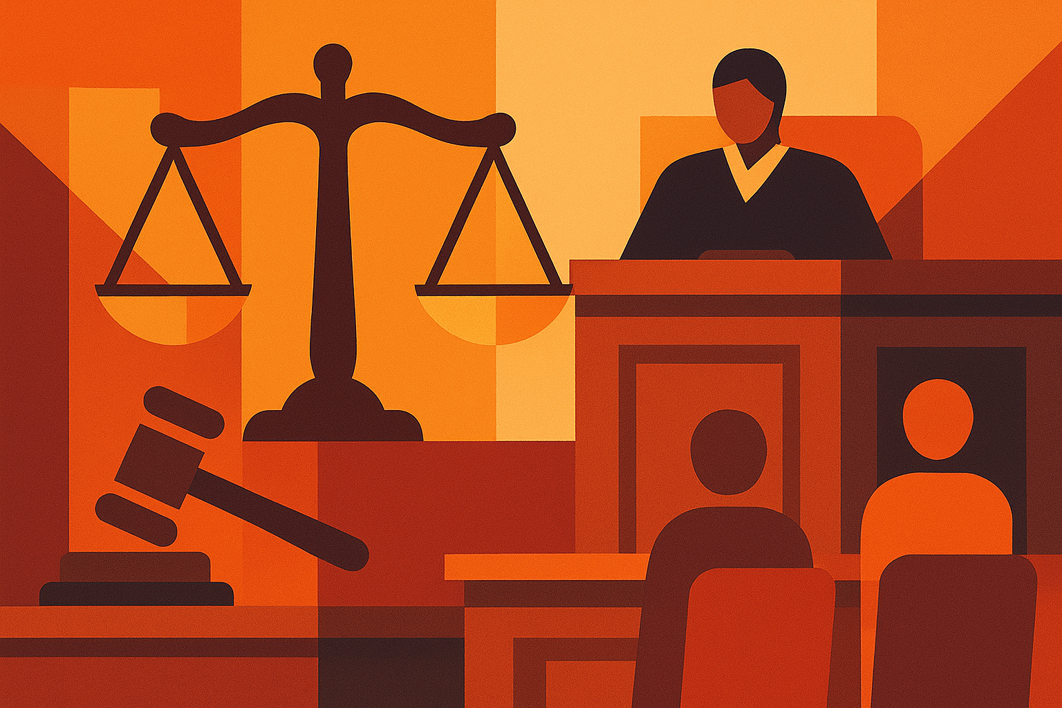 دادگاه و قاضی در حال صدور حکم