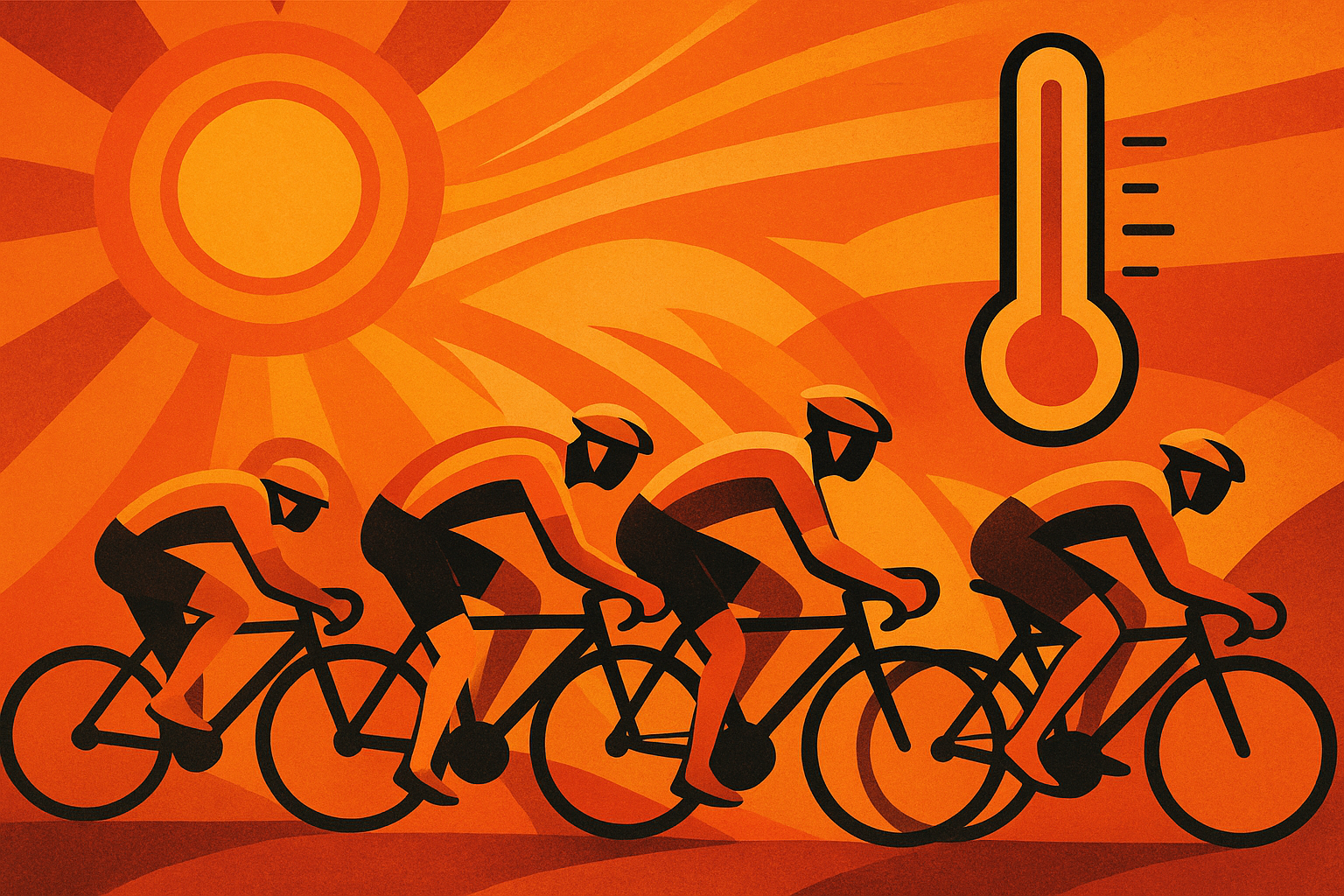 دوچرخه‌سواران در مسابقه تور داون آندر تحت گرمای شدید