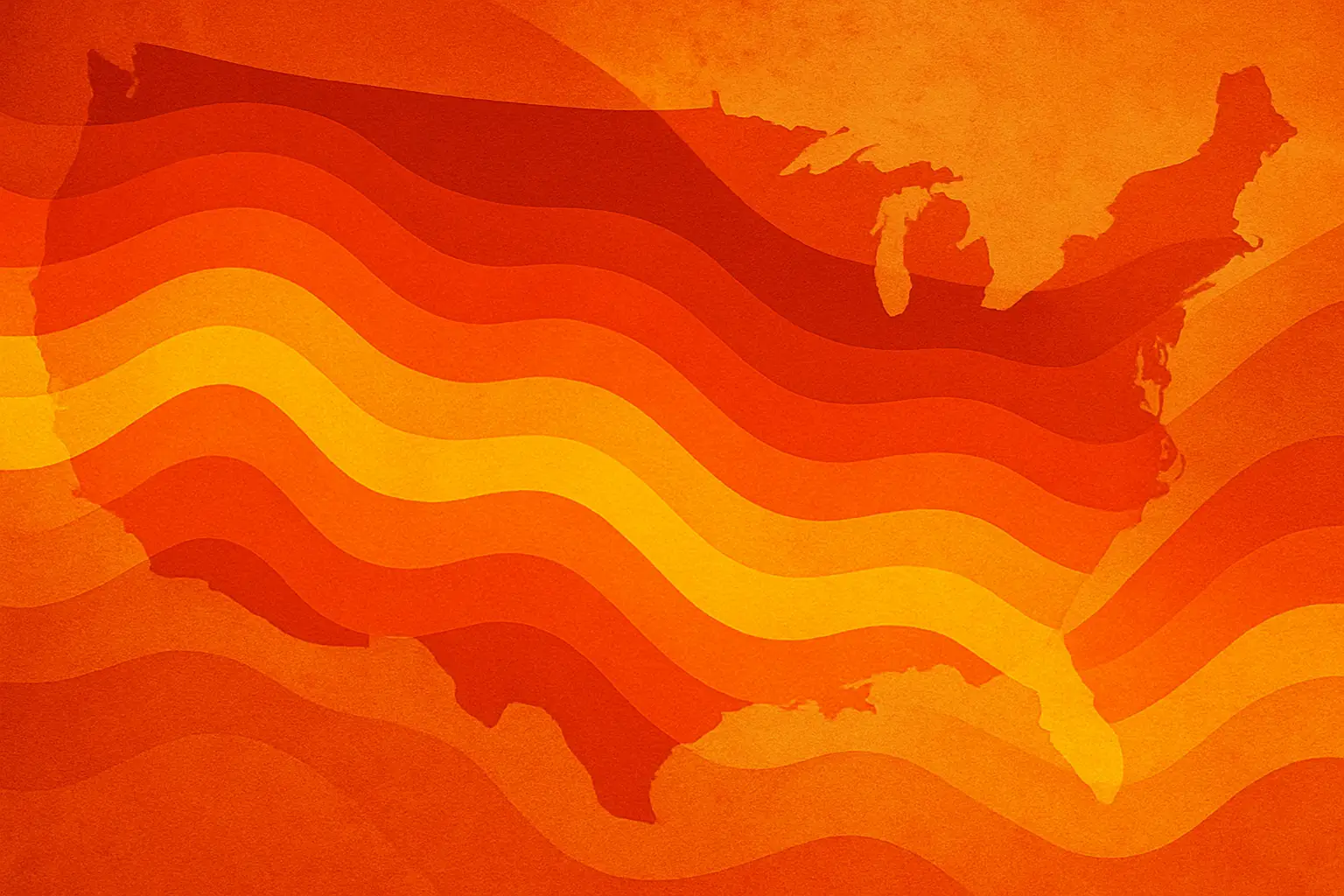 تصویر مفهومی موج گرما و نقشه دماهای زنده