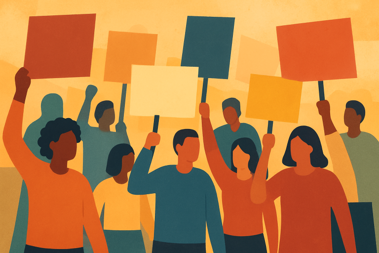 تجمع اعتراضی با حضور جمعیتی متنوع