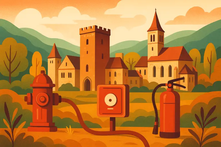 پوشش حفاظتی مقاوم در برابر آتش روی بنای تاریخی