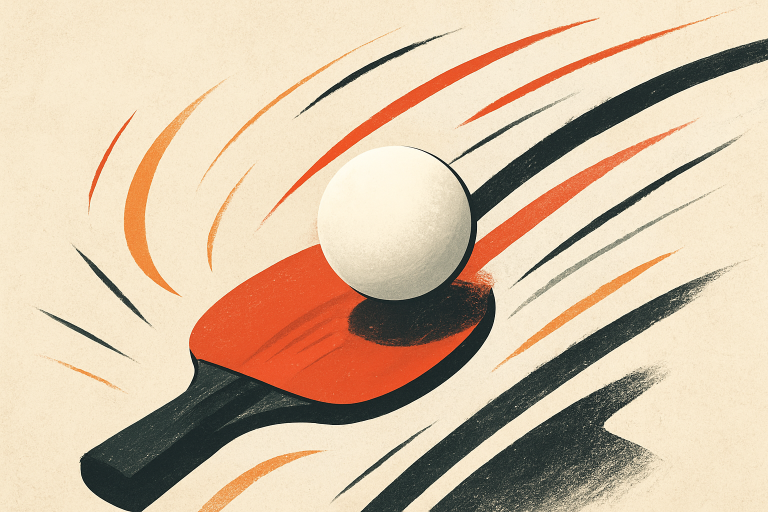 پوستر فیلم مارتین عالی با تصویری انتزاعی از توپ پینگ‌پنگ