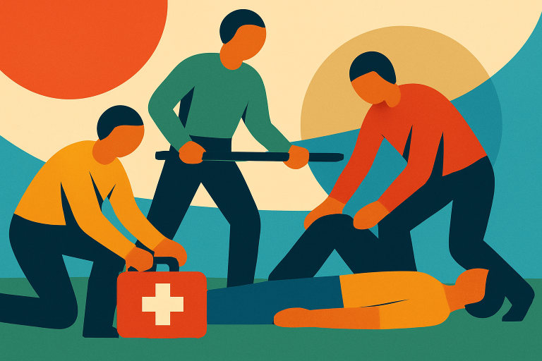 تمرینات فیزیکی شرکت‌کنندگان برنامه آموزش آتش‌نشانی