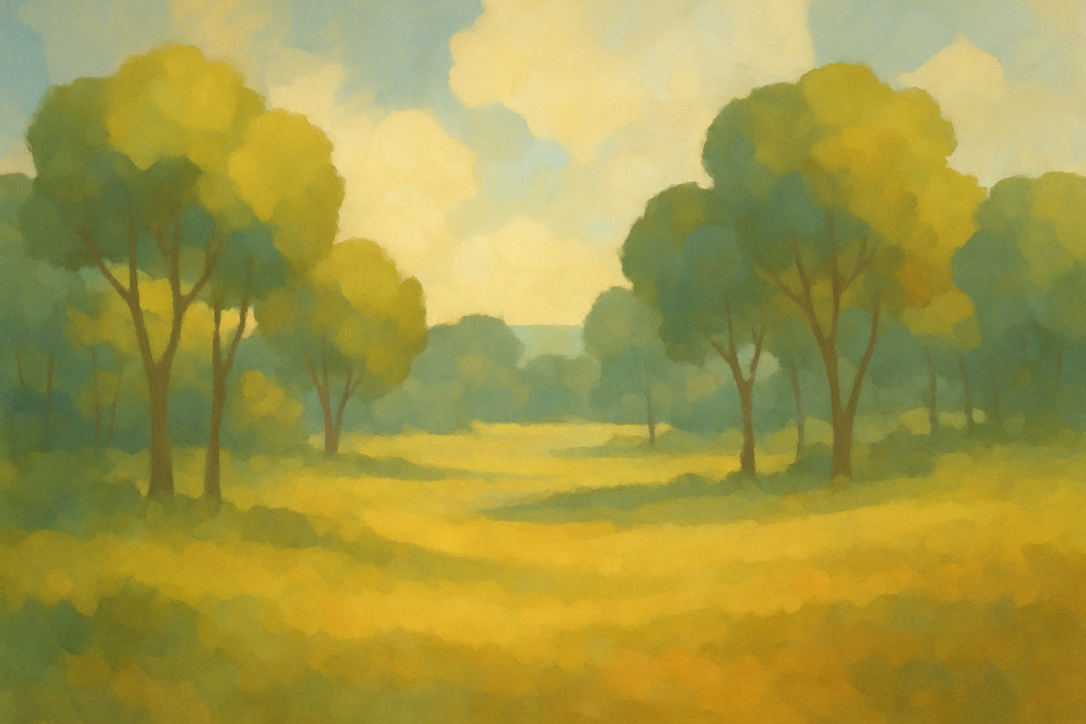 تصویر نمادین جنگل باز با نور طبیعی