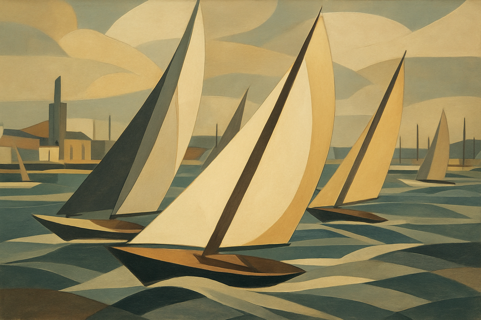 قایق‌های مسابقه‌ای سریع روی آب در بندر فریمانتل