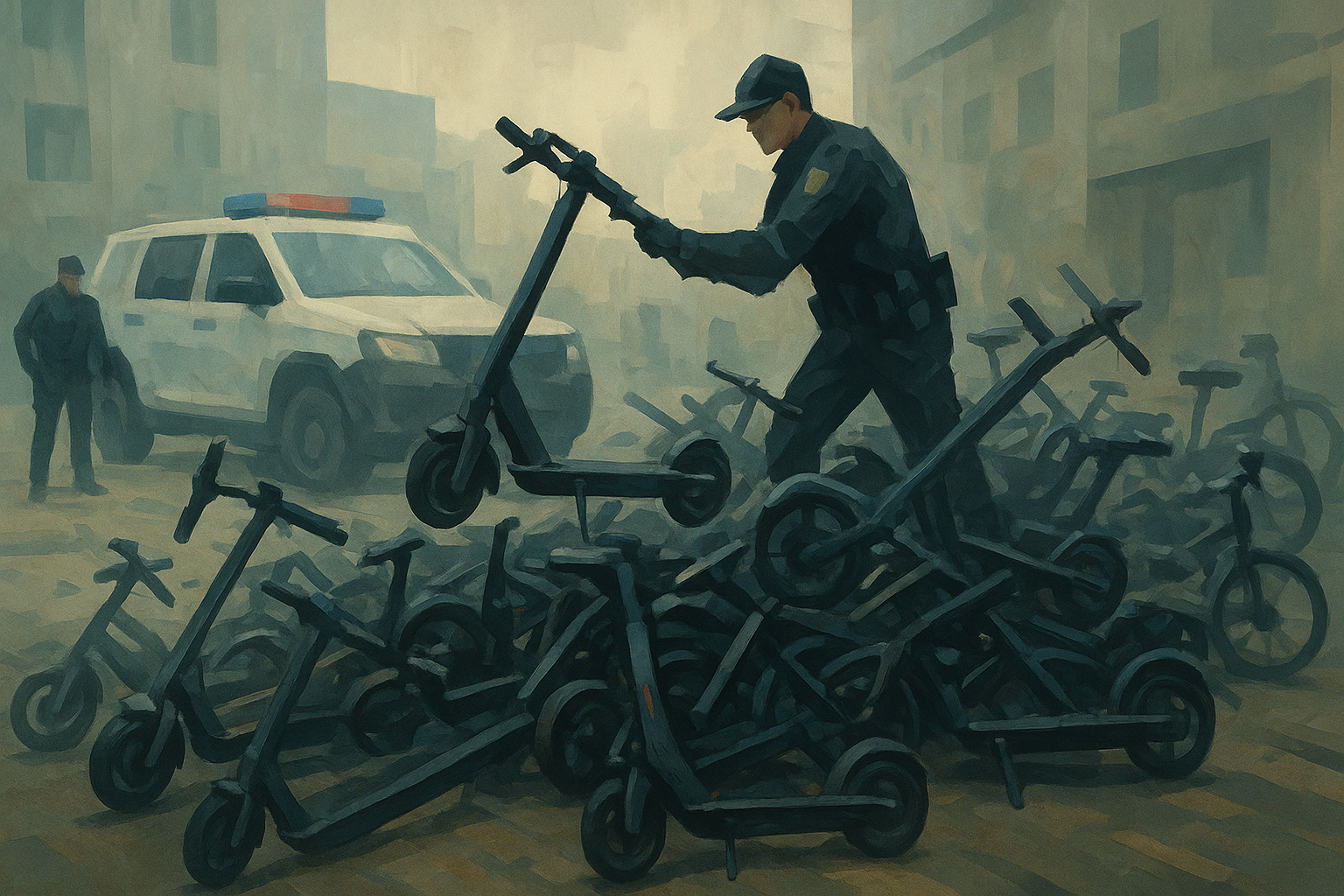 توقیف اسکوترهای برقی توسط پلیس