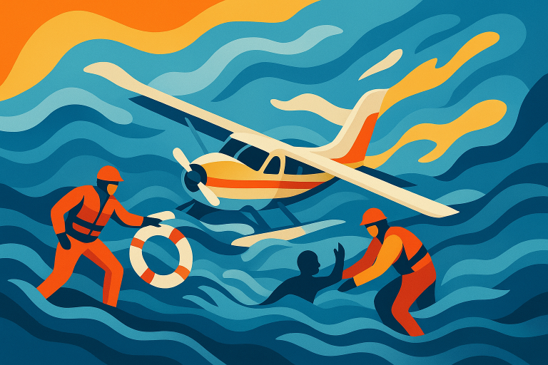 سقوط هواپیمای دریایی در نزدیکی ساحل