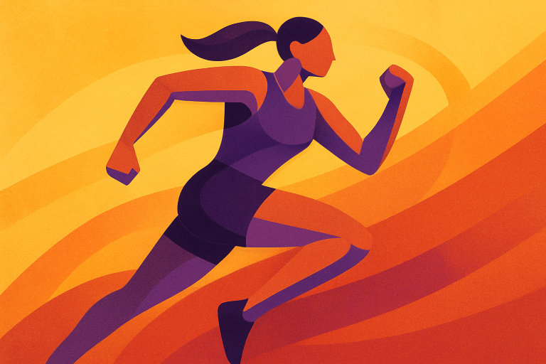 بازیکن زن لیگ راگبی با لباس ورزشی بنفش رنگ