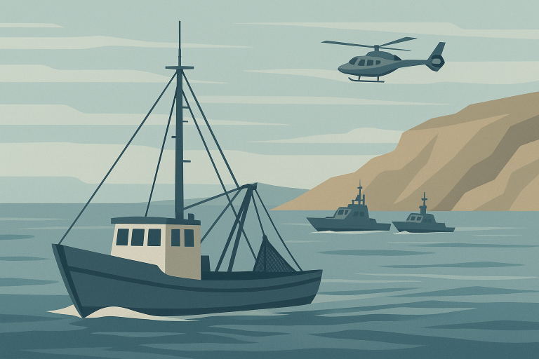 قایق ماهیگیری توقیف شده توسط نیروی مرزی استرالیا