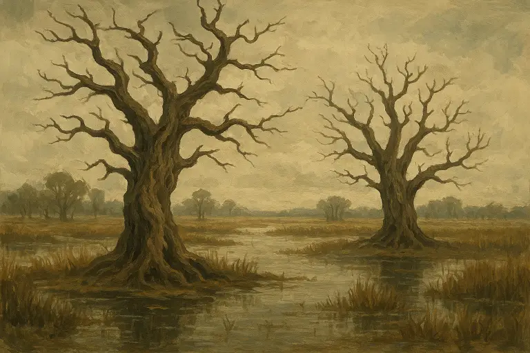 درختان بلند قدیمی در تالاب‌های گودیر