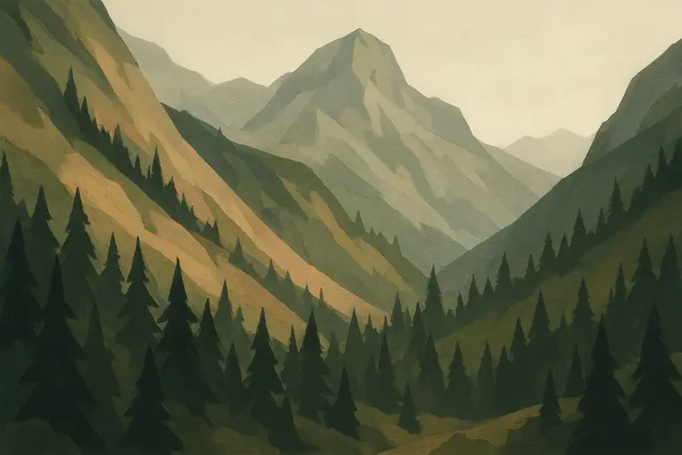 منطقه جنگلی کوهستانی با شیب تند