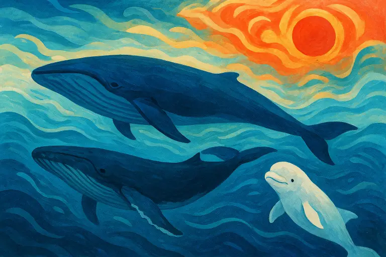 نهنگ‌های بزرگ دریایی در آب‌های سرد