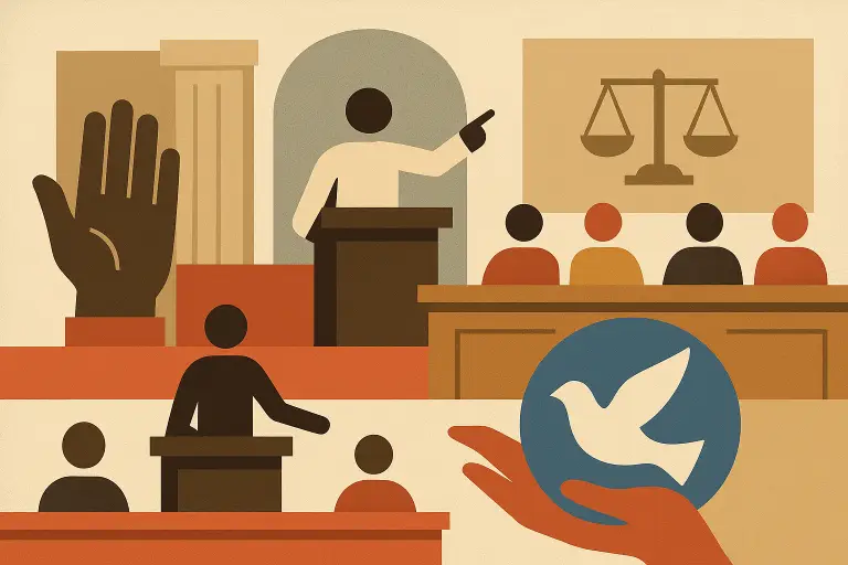 جلسه پارلمانی با حضور نمایندگان در حال بحث