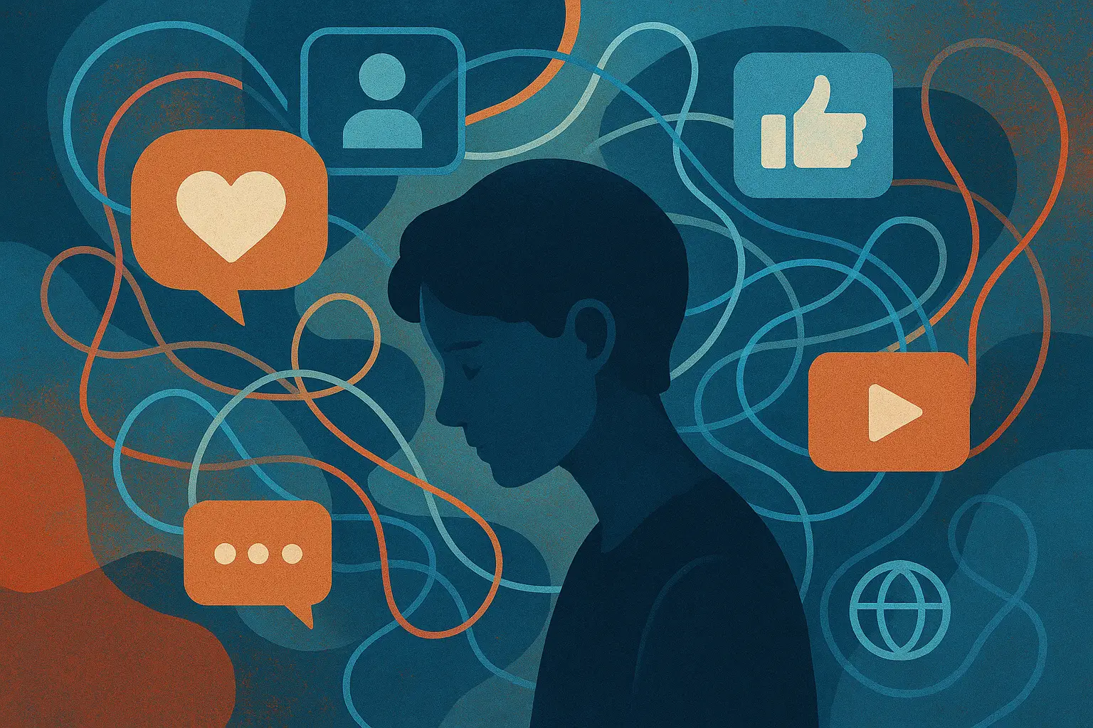 تصویر مفهومی شبکه‌های اجتماعی و نوجوانان