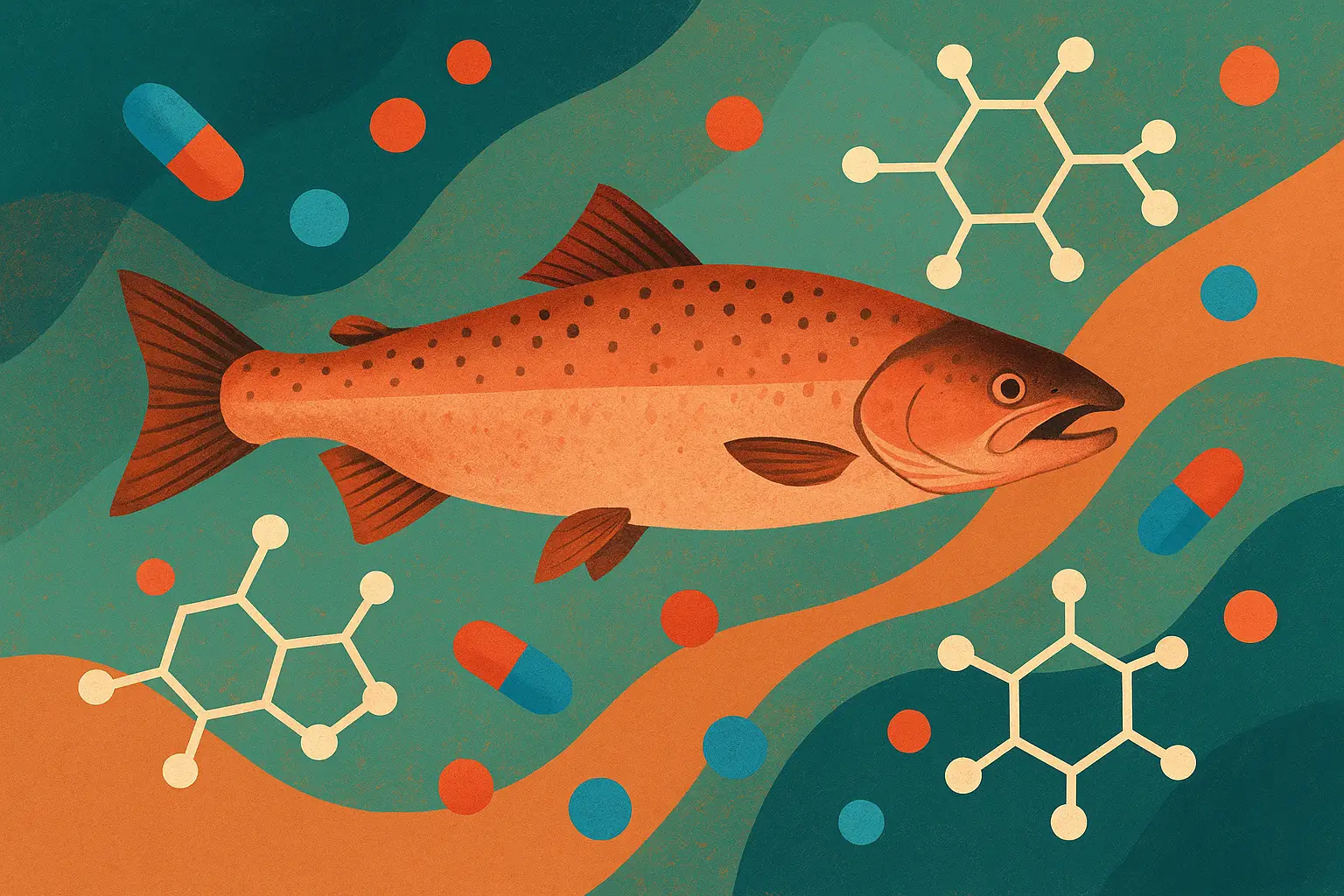 ماهی سالمون در مزرعه پرورش ماهیان