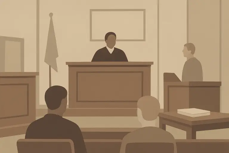 جلسه دادگاه با حضور پزشک قانونی و نمایندگان حقوقی